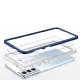 Hybrid Armor Clear 3in1 Case for Samsung Galaxy S23, Transparent with Blue Frame