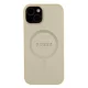 Apple iPhone 15 6.1\'\' Guess Saffiano MagSafe Case Cover (GUHMP15SPSAHMCB), Gold