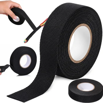 Fabric Electrical Tape for Wires 19mm x 25m, Black