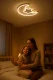 LED Ceiling Light for Kids Room Moon, Dimmable with Remote, White