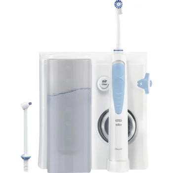 Oral-B OxyJet Water Flosser with 2 Nozzles, White/Blue