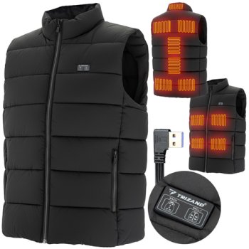 Trizand 26542 USB Heated Vest with 11 Heating Zones, XL