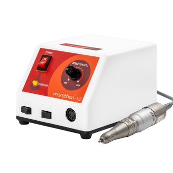 Professional Nail Drill Saeyang Marathon N2 Retro + H200, white and orange