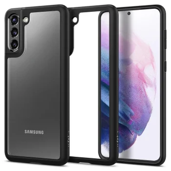 Samsung Galaxy S21 (SM-G990F) Spigen Ultra Hybrid TPU Case Cover, Black-Transparent