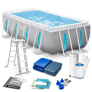 Intex 26770 Rectangular Frame Pool 400 x 200 x 122 cm with Filter Pump Set