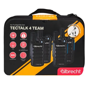 Albrecht Tectalk 4 Team set of 4 two-way radios with case