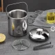 1.3L Ice Bucket with Tongs and Spoon Mini Portable Stainless Steel Champagne Wine Beer Bucket for Bar Party Event