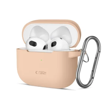 Tech-Protect Silicone Hook Case for Apple AirPods 3, Beige