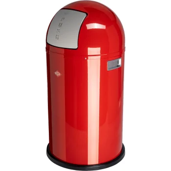 Wesco Pushboy 50l Trash Can, Red