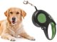 Strong automatic retractable dog leash with lock, 5m, up to 15kg, green
