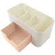 Cosmetic and Jewelry Organizer with Drawer, Cream/Pink