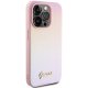 Guess iPhone 14 Pro Case Saffiano Iridescent Script, Pink