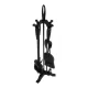 Kaminer 25969 Fireplace Tool Set with Stand, 5 pcs, Black