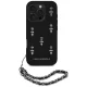 Karl Lagerfeld Saffiano Crystals w/Chain Case for iPhone 16 Pro Max, Black
