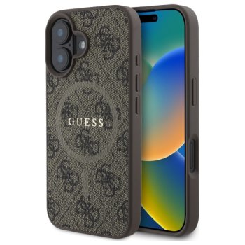 Guess 4G Ring Classic Logo MagSafe Case for iPhone 16 - Brown