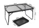 Folding camping table with handle, portable, black