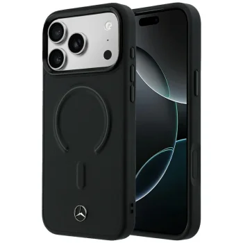 Mercedes Leather 3D MagSafe Case for iPhone 18 Pro / 17 Pro - Black