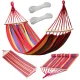 Colorful Garden Hammock with Wooden Spreader Bars, 200 x 80 cm