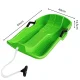Green plastic sledge with backrest and brake handles, 64 cm
