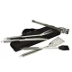 Grill utensil set with 5 stainless steel tools and case, 6-in-1 BBQ accessories