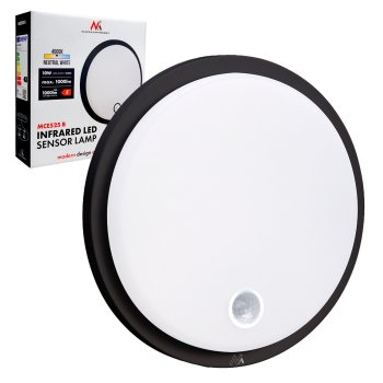 Maclean MCE525 B LED Facade Lamp with Motion Sensor, 10W, IP65, Black