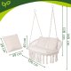 Double Hanging Chair Swing Gardlov 300kg, Cream