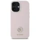 Guess iPhone 16 Case Silicone Logo Strass 4G, Light Pink