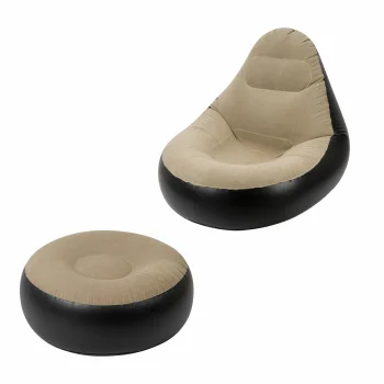 Inflatable Lounger Chair with Footrest and Pump