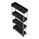 Modernhome PJJKT0104 plastmasas vannas istabas plaukts ar 4 plauktiem un riteņiem, melns