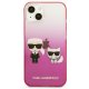Apple iPhone 13 mini 5.4\" Karl Lagerfeld Gradient Ikonik Karl & Choupette Case Cover (KLHCP13STGKCP), Pink
