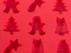 Christmas Silicone Baking Mold for 15 Cookies, Red