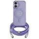 Guess iPhone 16 Case Crossbody Cord Script MagSafe, Purple