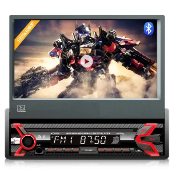 Automagnetola Audiocore AC9100 1-DIN su išstumiamu 7" jutikliniu ekranu, Bluetooth ir pulteliu