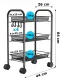 Storage Trolley on Wheels, Rolling Cart Organizer Shelf for Bathroom Kitchen Laundry Room Narrow Places, Black