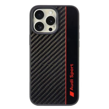 Audi Carbon Fiber Stripe iPhone 16 Pro Max 6.9" black hardcase AUS-TPUPCIP16PM-R8/D1-BK