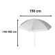 Adjustable Beach and Garden Umbrella with UV Protection, 150cm, Grey
