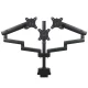 Maclean MC-811 Desk Mount for 3 Monitors 17-27\", VESA 75/100, 2x USB 3.0, Black