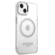 Guess Metal Outline MagSafe Case for iPhone 14 Plus - Silver