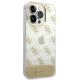 Guess iPhone 14 Pro Max Case 4G Pattern Script, Gold