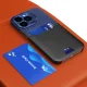 Leather Stand Case for Samsung Galaxy S23+ with Card Pocket and Stand, Blue