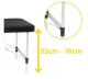 4FIZJO Foldable Aluminum Massage Table with Adjustable Top, 3 Sections, Black