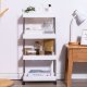 ModernHome Plastic Bathroom Shelf with 4 Tiers and Wheels, White