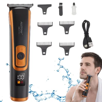 Beard and Hair Trimmer with USB Charging and Attachment Combs