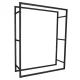 Metal Fireplace Firewood Rack 100 x 80 x 25 cm, Black