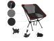 Folding camping chair for fishing and outdoor use, black-red