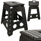 Folding Anti-slip Step Stool for Kitchen or Bathroom, 39cm, Black