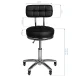 Cosmetic Stool AM-877 with Backrest, Black