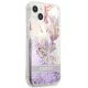 Apple iPhone 13 mini 5.4\'\' Guess Flower Liquid Glitter Case Cover (GUHCP13SLFLSU), Purple