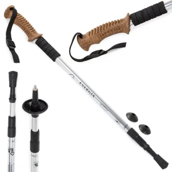 Silver Nordic Walking Pole with Cork Handle (1 pc)