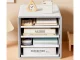 Desk Organizer with 4 Drawers, A4 Document Holder, White